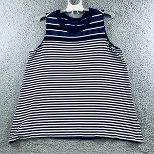 J. Jill Navy and White Striped Tank Top